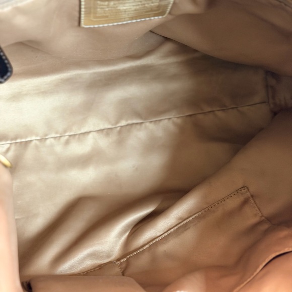 Coach Ashley Tan and Brown Signature C Satchel With Brown Patent Leather - Picture 6 of 12